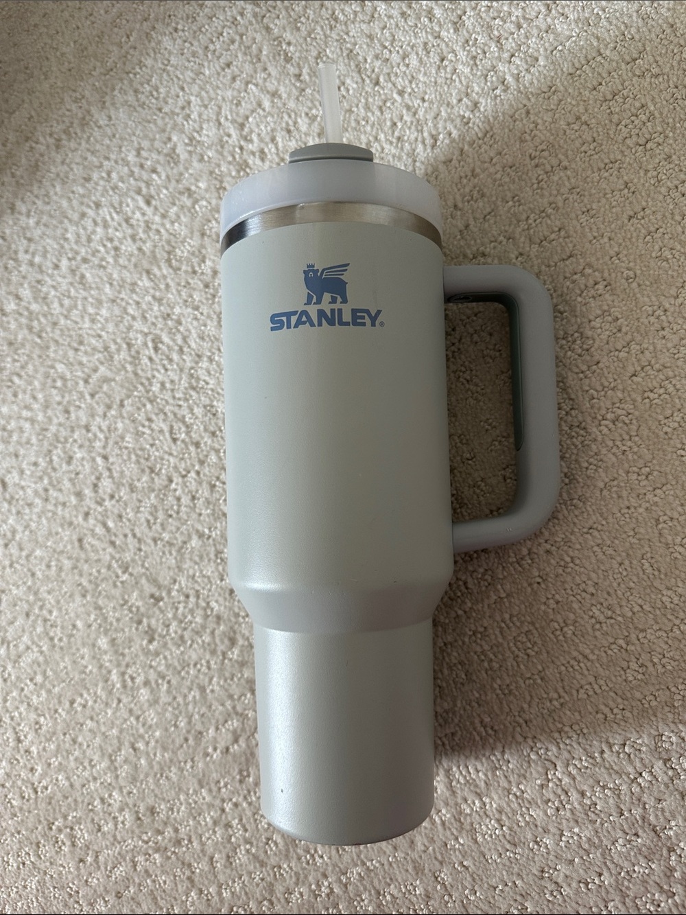 Stanley Matte Gray Travel Tumbler with Handle and Straw